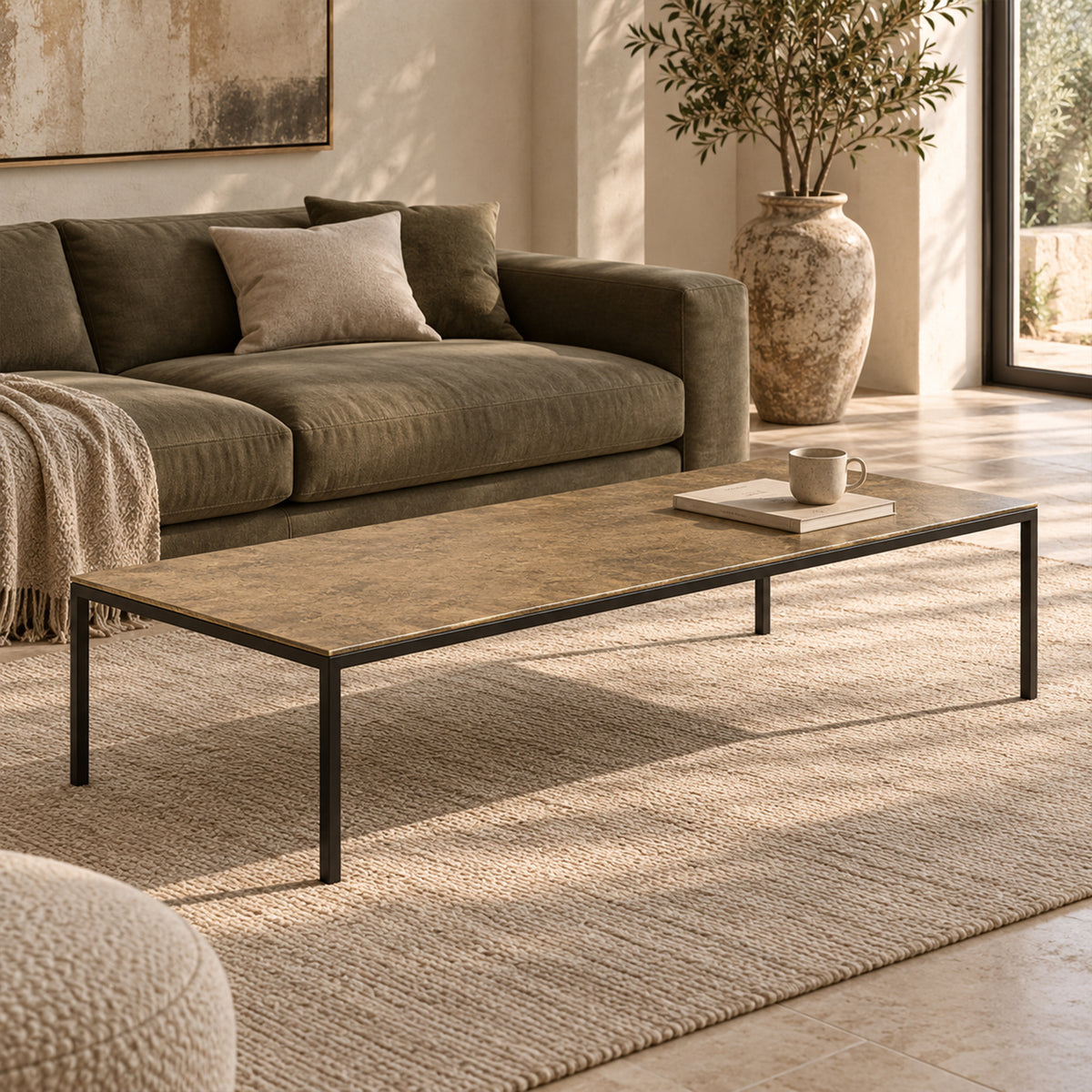 Linear Rectangular Coffee Table