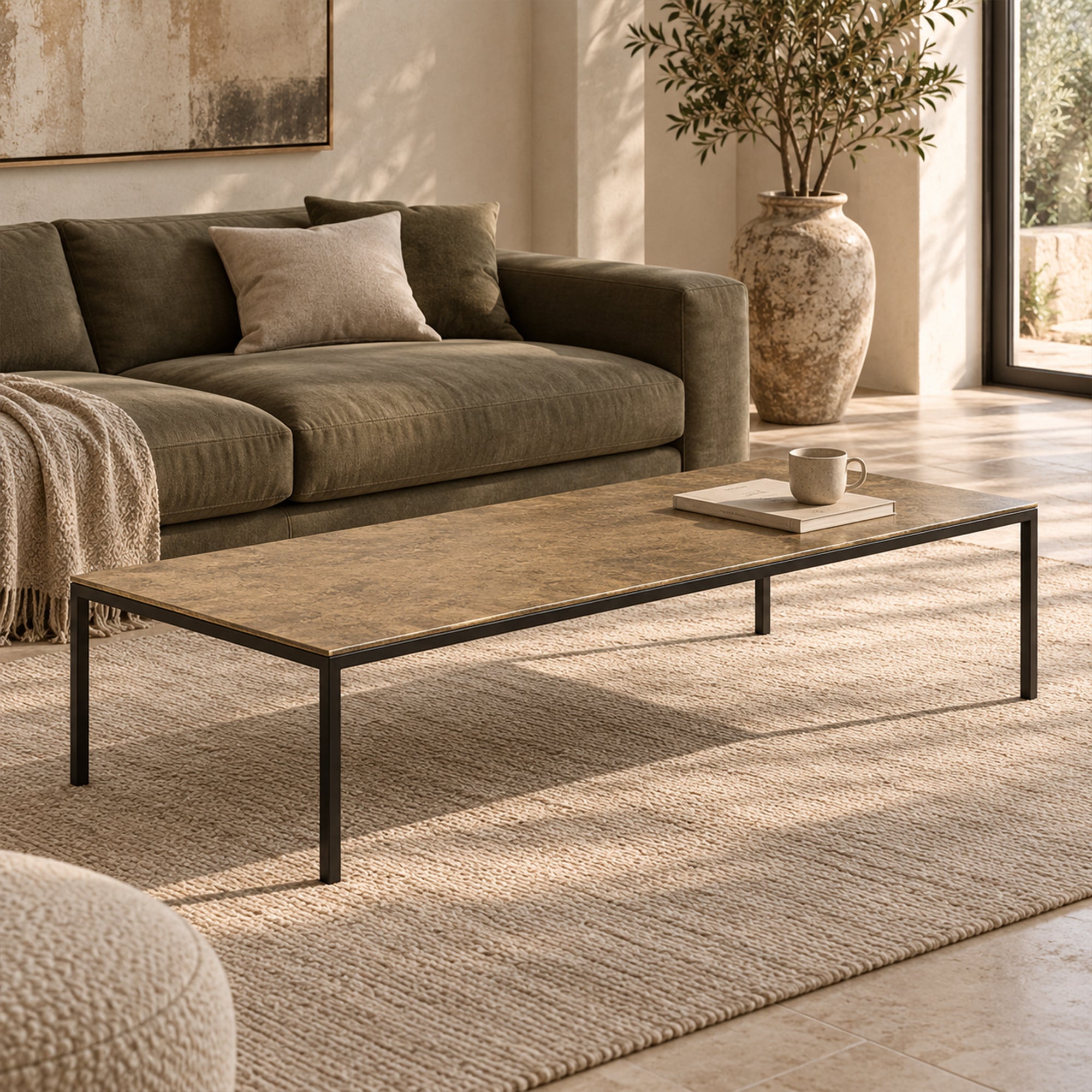 Linear Rectangular Coffee Table
