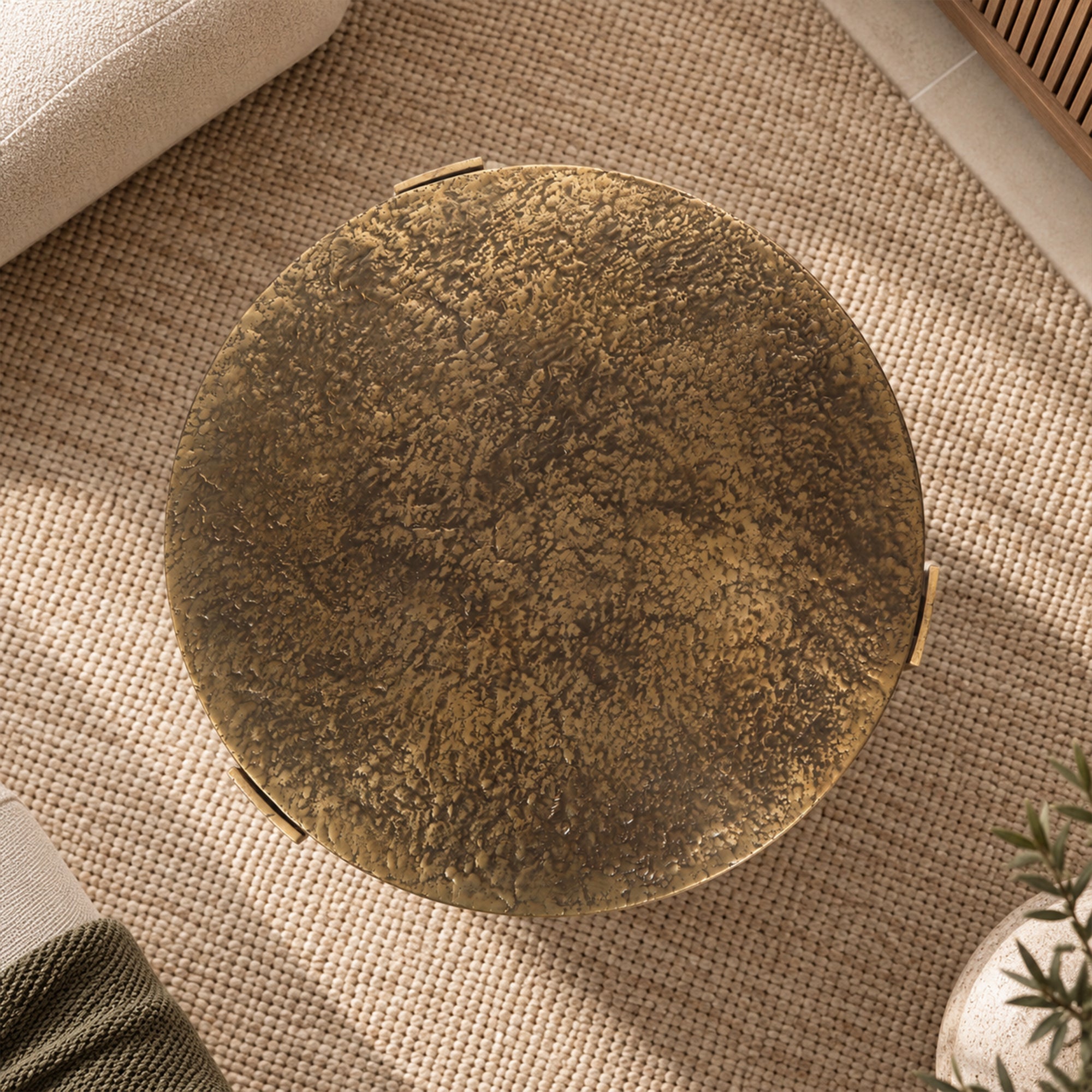 Veridian Hammered Round Coffee Table