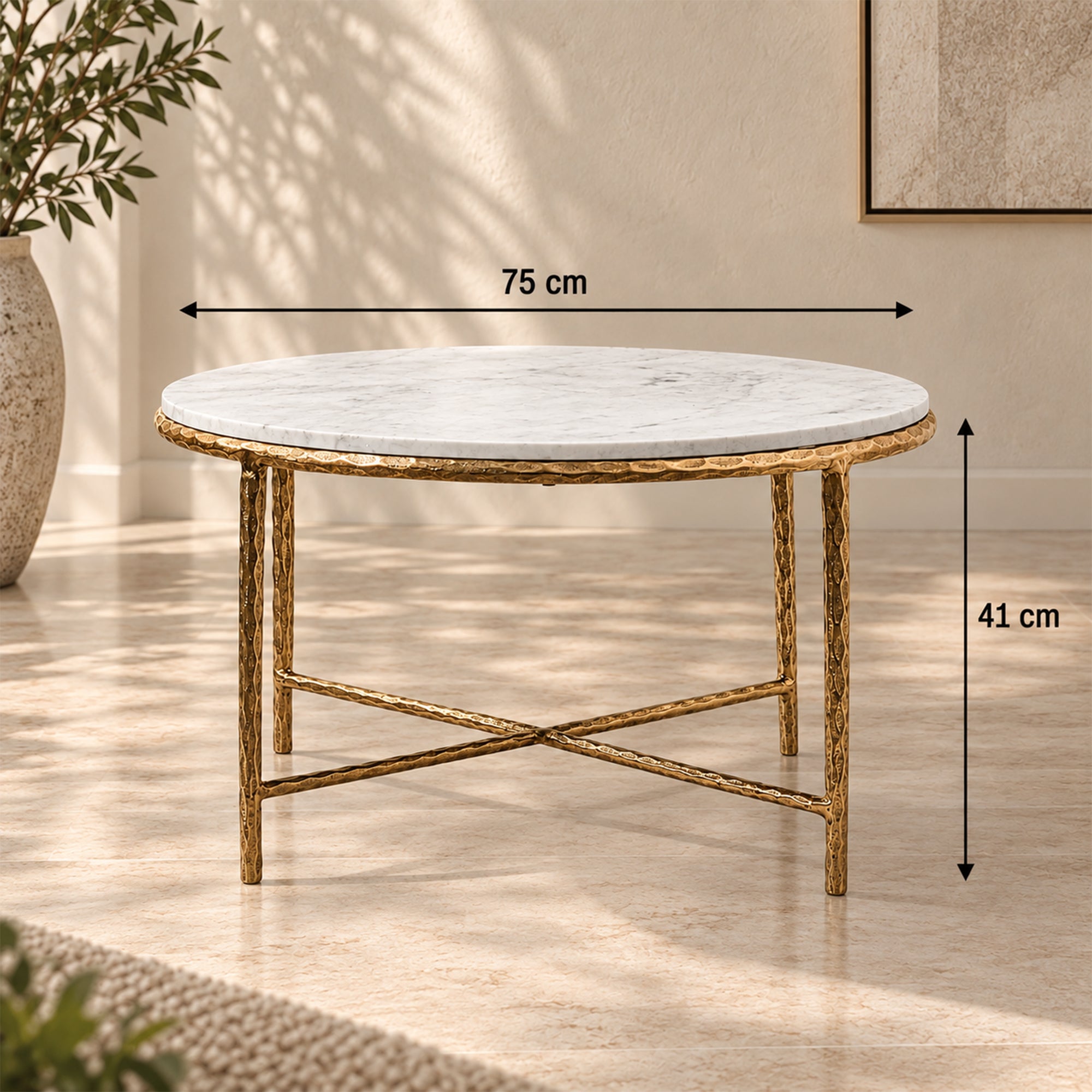 Hand-Forged Marble Coffee Table