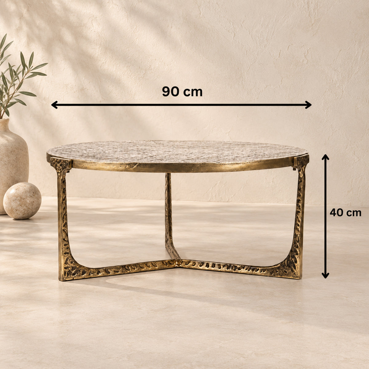 Veridian Hammered Round Coffee Table