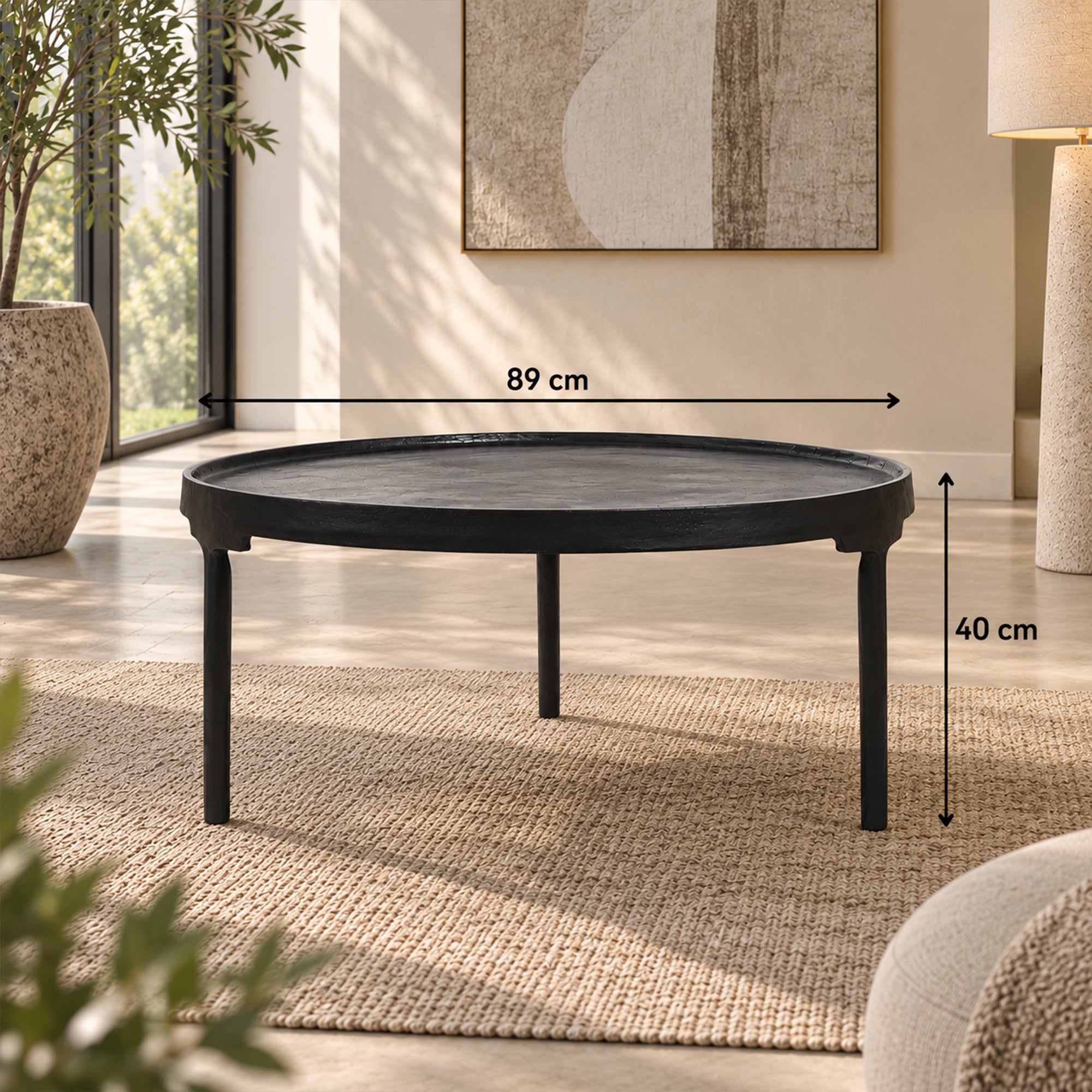 Noir Minimalist Round Coffee Table