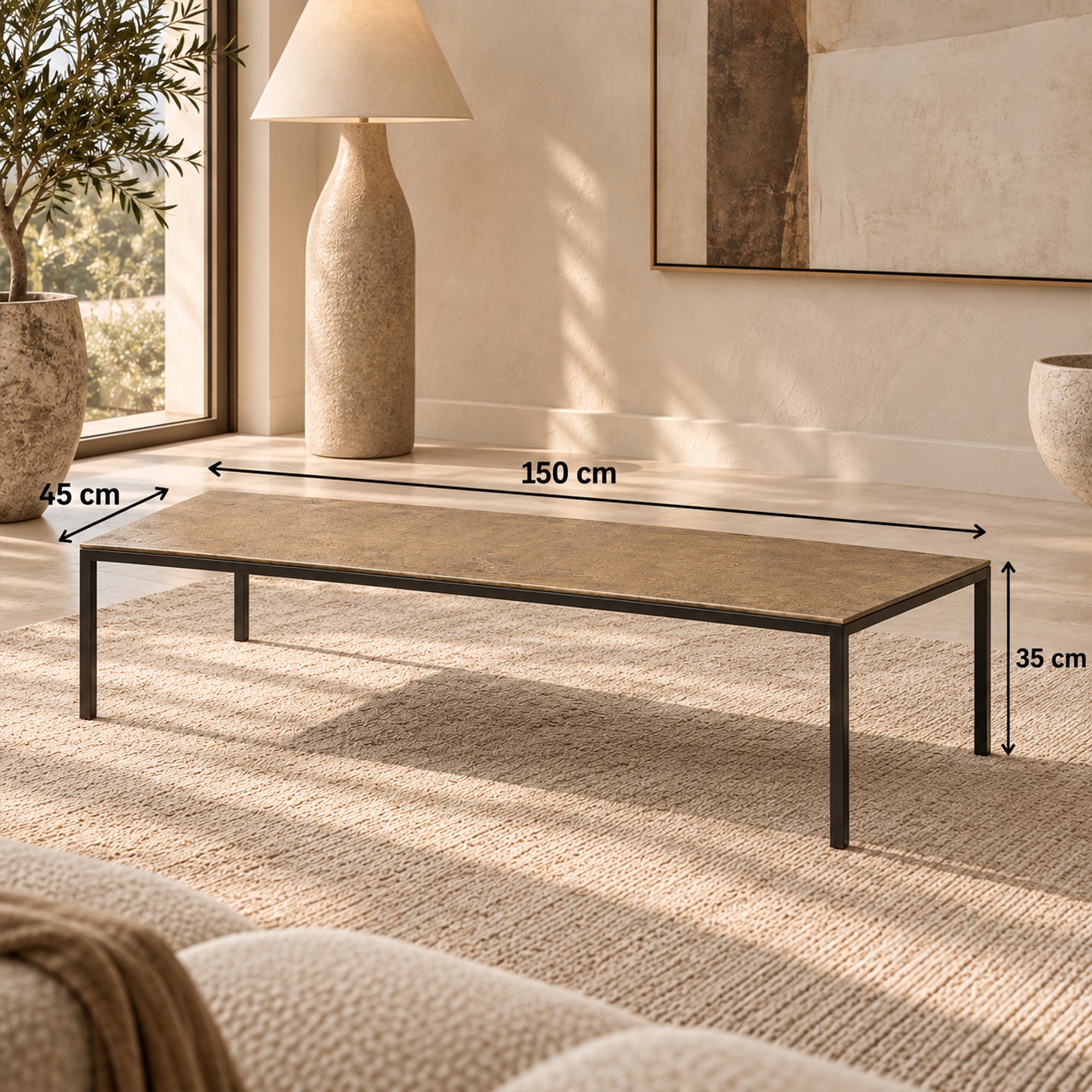 Linear Rectangular Coffee Table