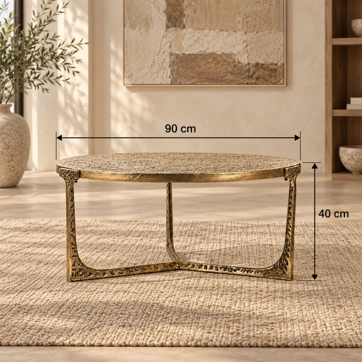 Veridian Hammered Round Coffee Table