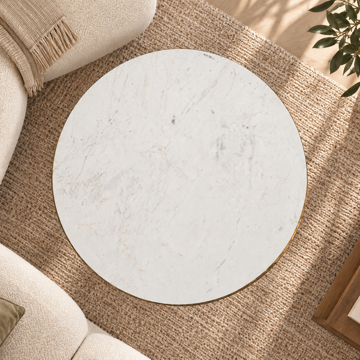 Hand-Forged Marble Coffee Table