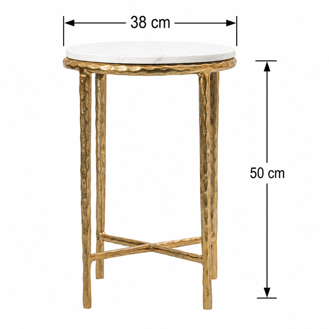 Hand-Forged Marble Side Table