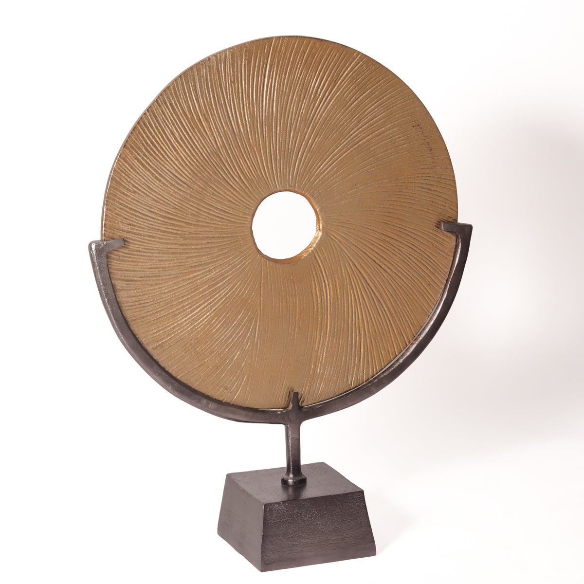 The Solstice Fluted Metal Disc Sculpture