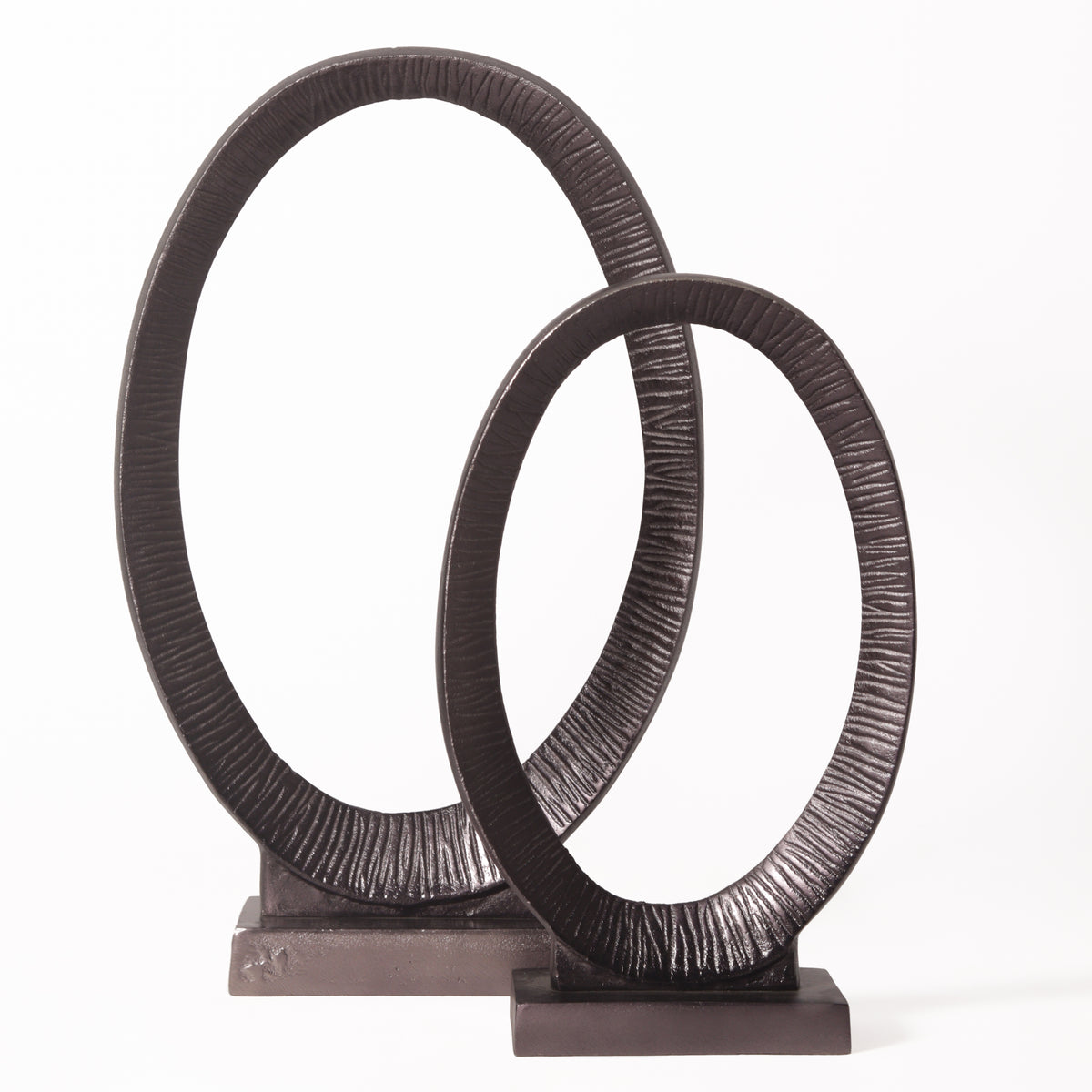 The Halo Oval Metal Ring Sculptures