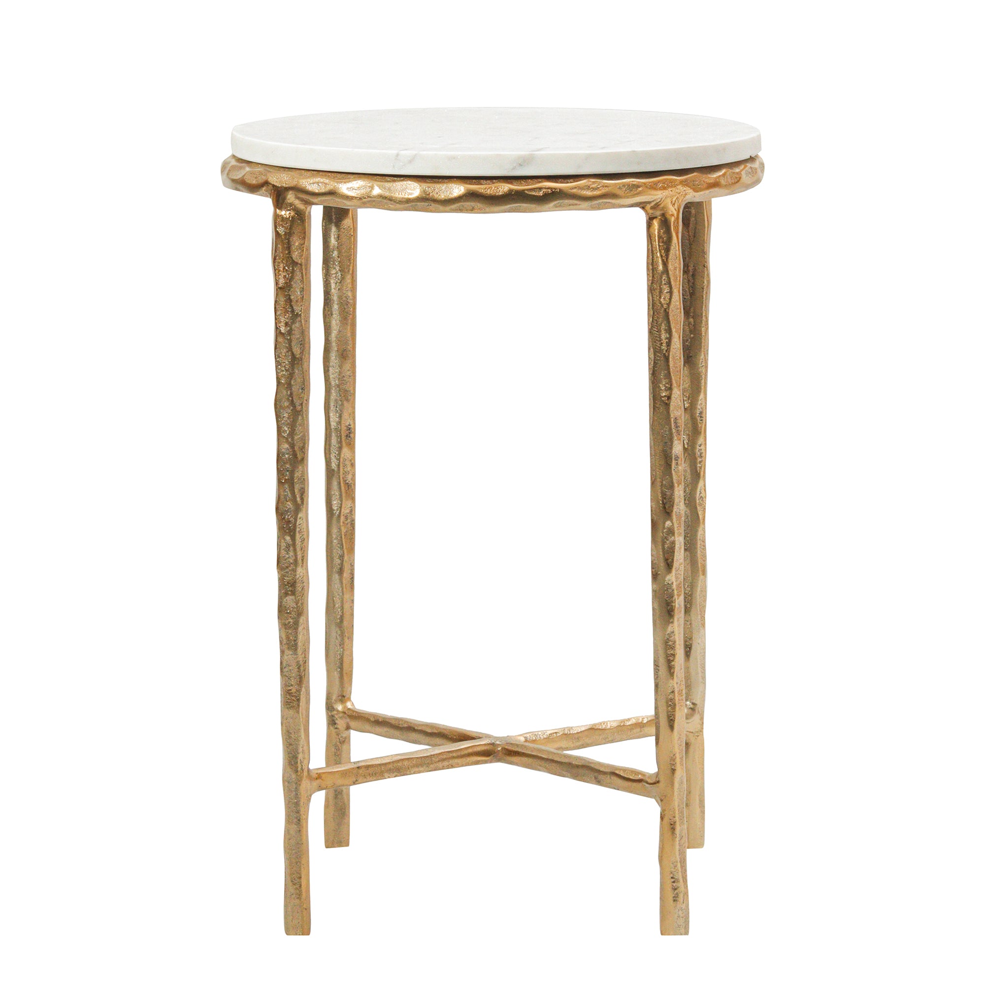 Hand-Forged Marble Side Table