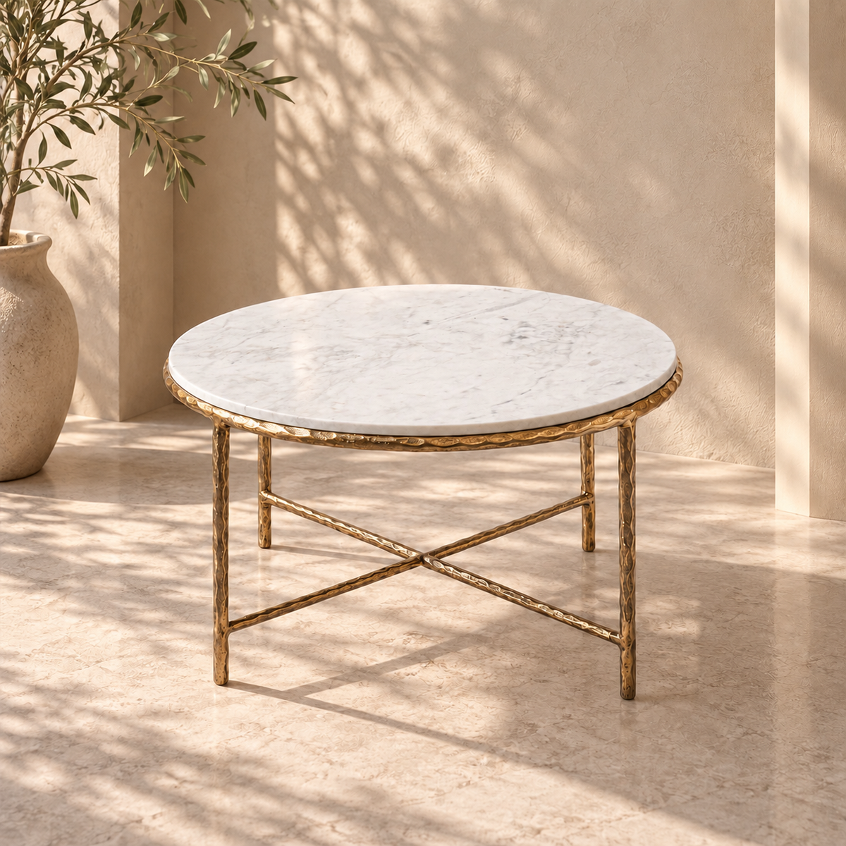 Hand-Forged Marble Coffee Table