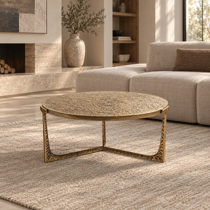 Veridian Hammered Round Coffee Table