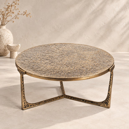 Veridian Hammered Round Coffee Table
