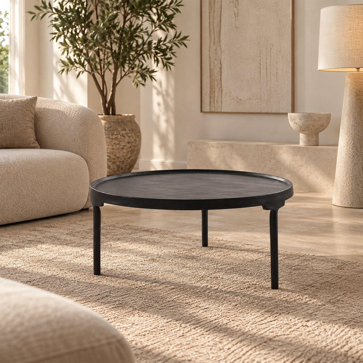 Noir Minimalist Round Coffee Table