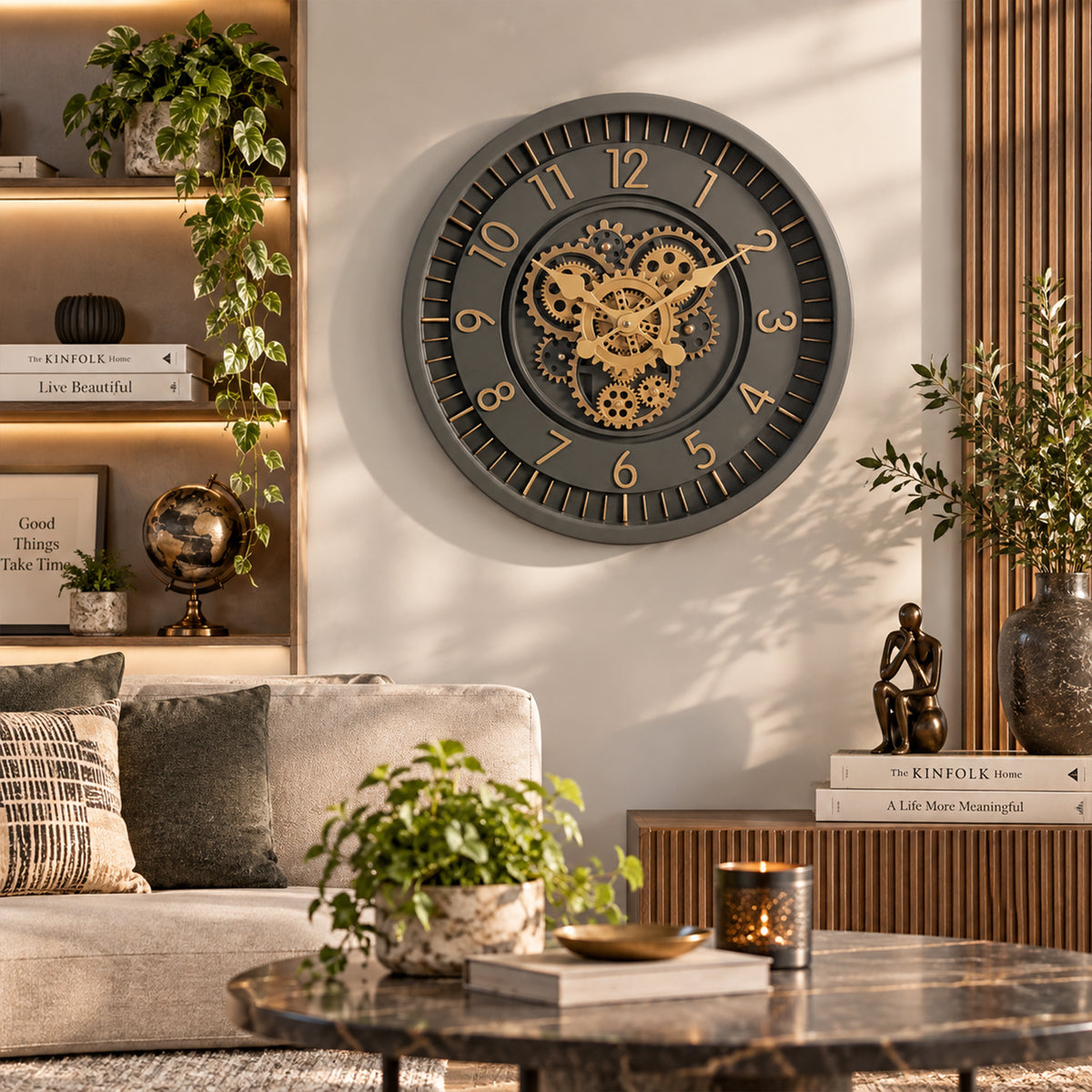 The Slate Turbine Wall Clock