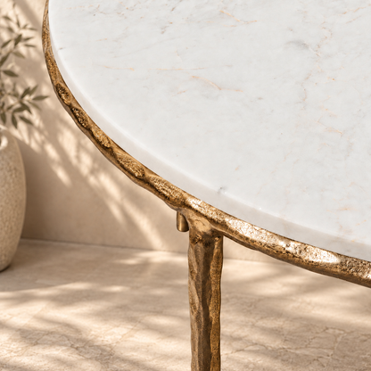 Hand-Forged Marble Coffee Table