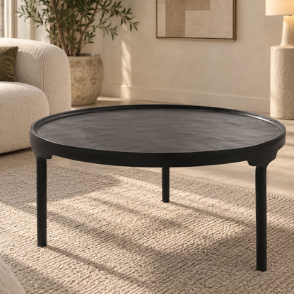 Noir Minimalist Round Coffee Table