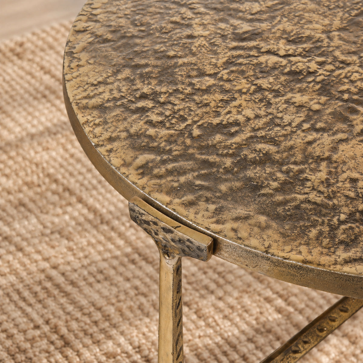 Veridian Hammered Round Coffee Table