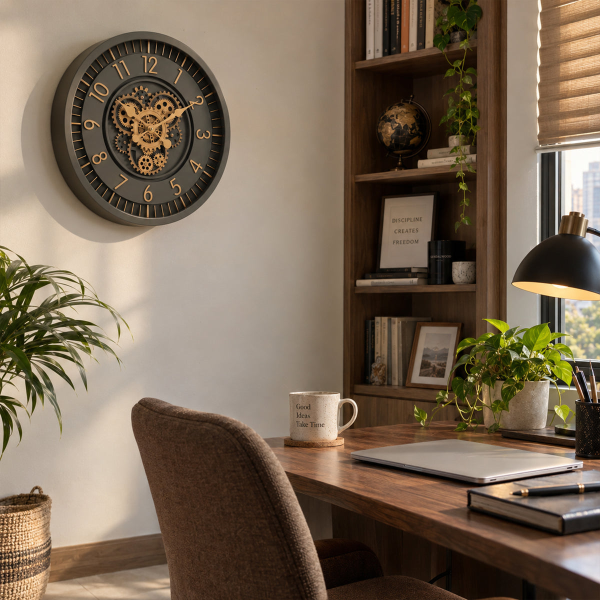 The Slate Turbine Wall Clock