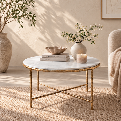 Hand-Forged Marble Coffee Table