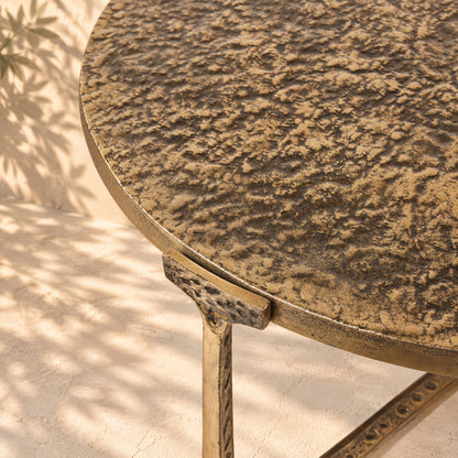 Veridian Hammered Round Coffee Table