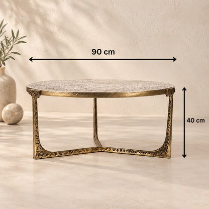 Veridian Hammered Round Coffee Table