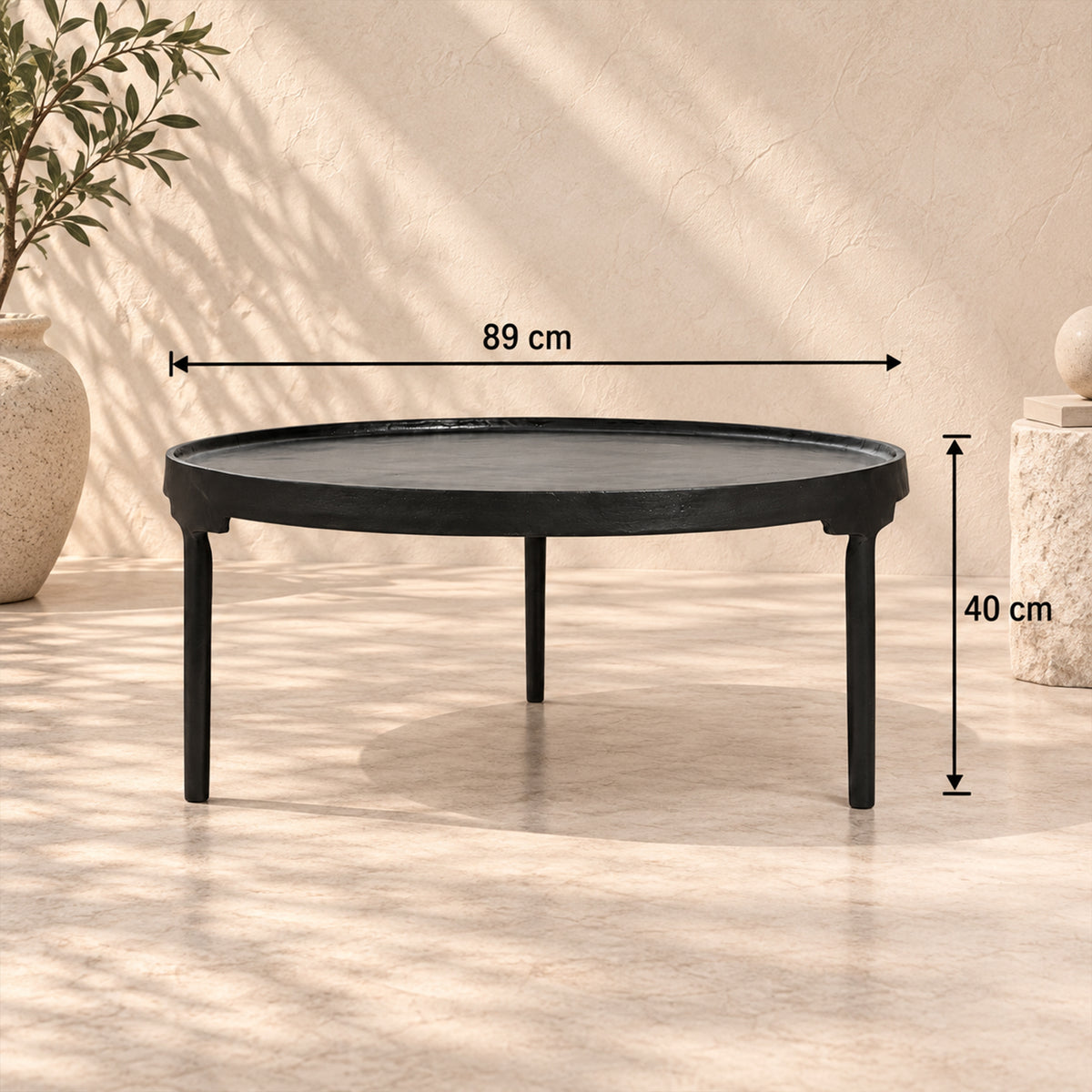 Noir Minimalist Round Coffee Table