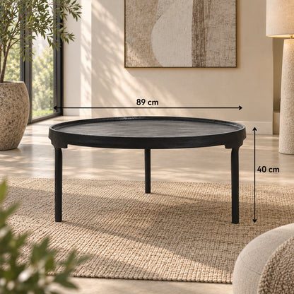 Noir Minimalist Round Coffee Table
