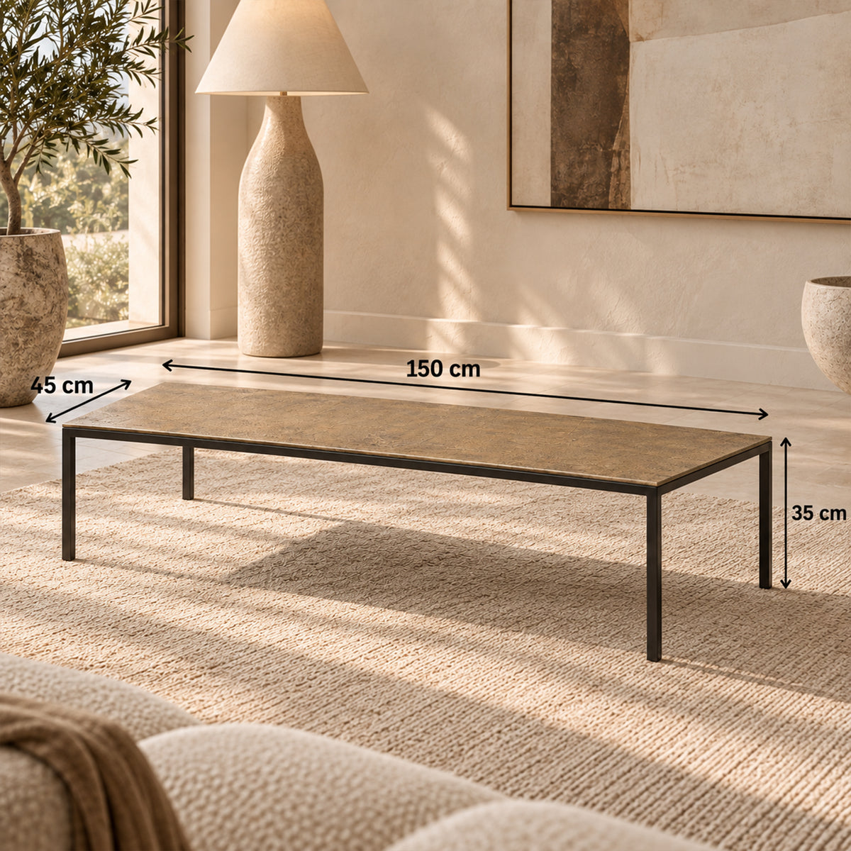 Linear Rectangular Coffee Table
