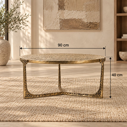 Veridian Hammered Round Coffee Table