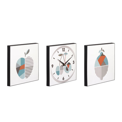 Prisma Fruit 3-Piece Wall Art Clock Set