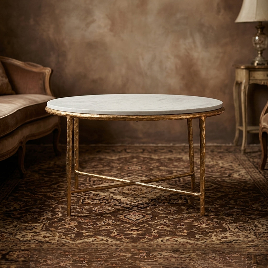 Hand-Forged Marble Coffee Table