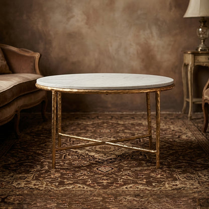 Hand-Forged Marble Coffee Table