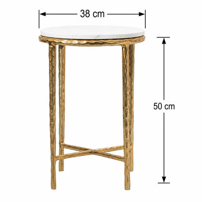 Hand-Forged Marble Side Table