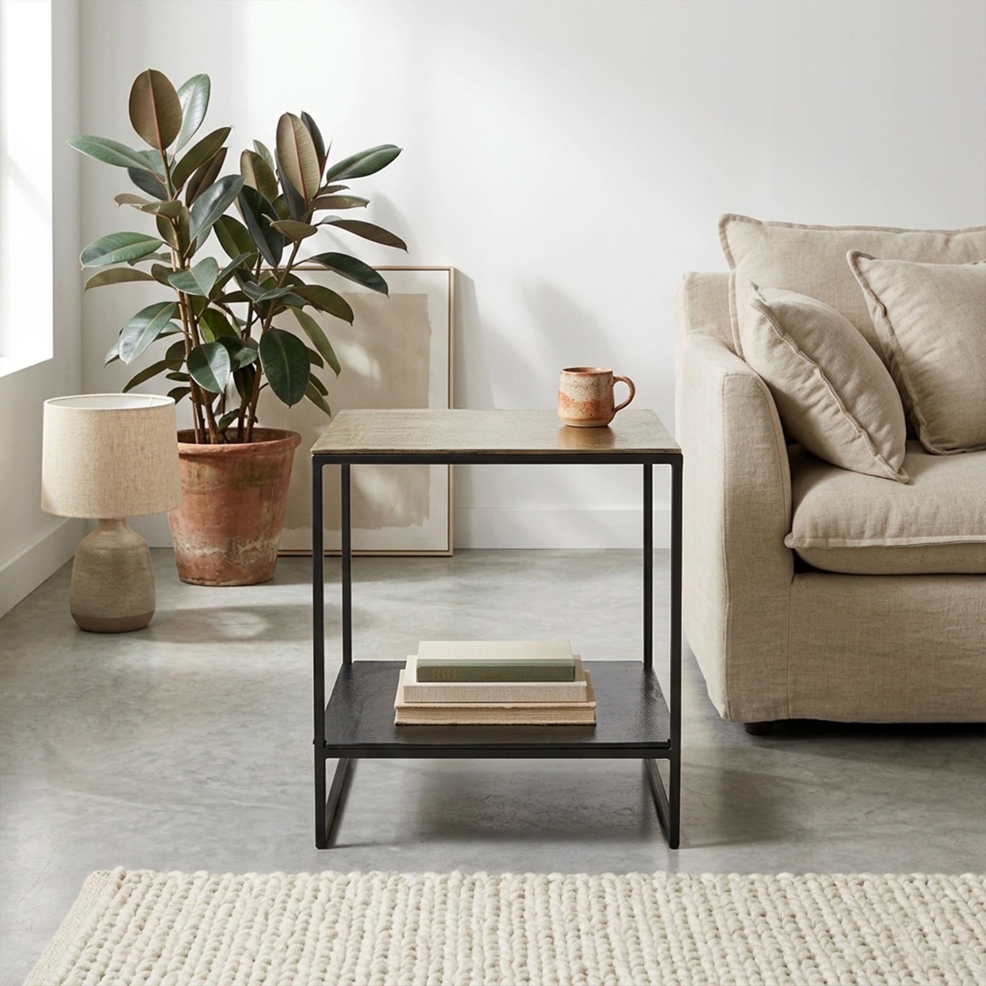 Linear Two-Shelf Side Table