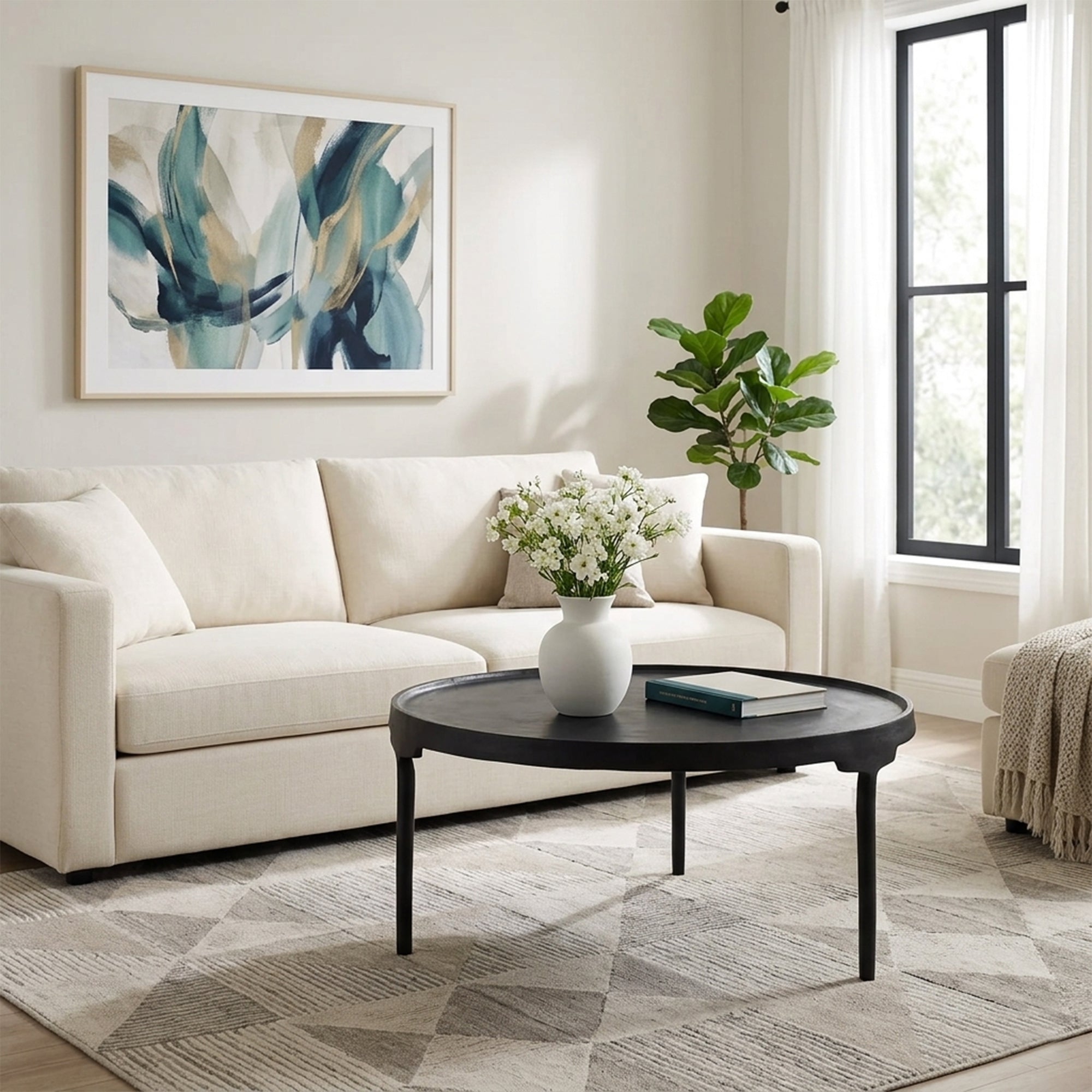 Noir Minimalist Round Coffee Table