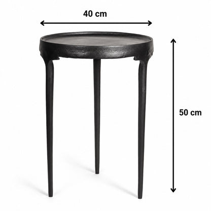 Noir Minimalist Round Side Table