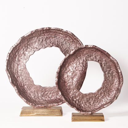 The Vulcan Textured Ring Sculptures Set of 2