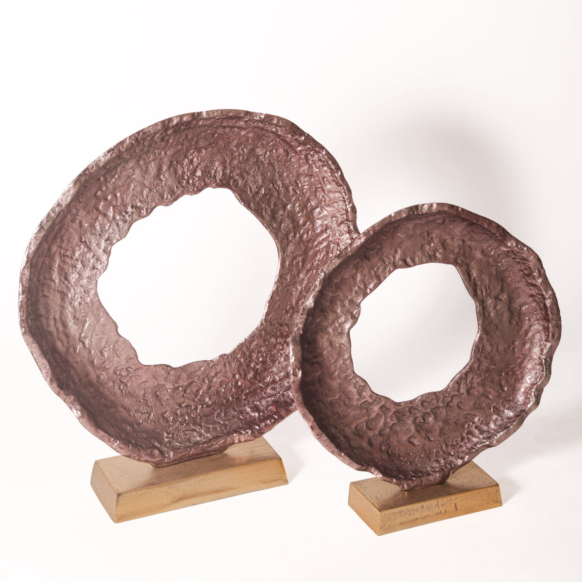 The Vulcan Textured Ring Sculptures Set of 2