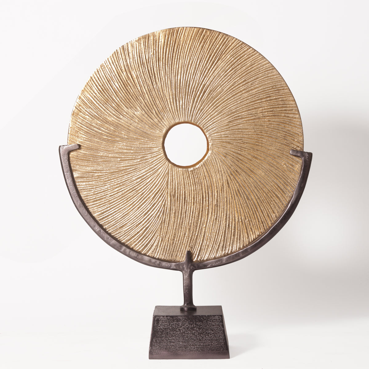 The Solstice Fluted Metal Disc Sculpture