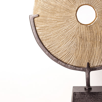 The Solstice Fluted Metal Disc Sculpture