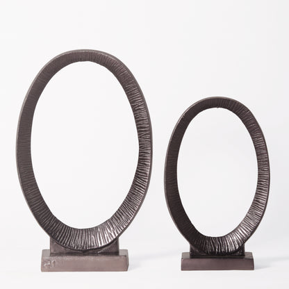 The Halo Oval Metal Ring Sculptures