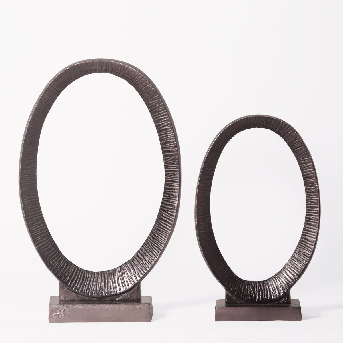 The Halo Oval Metal Ring Sculptures