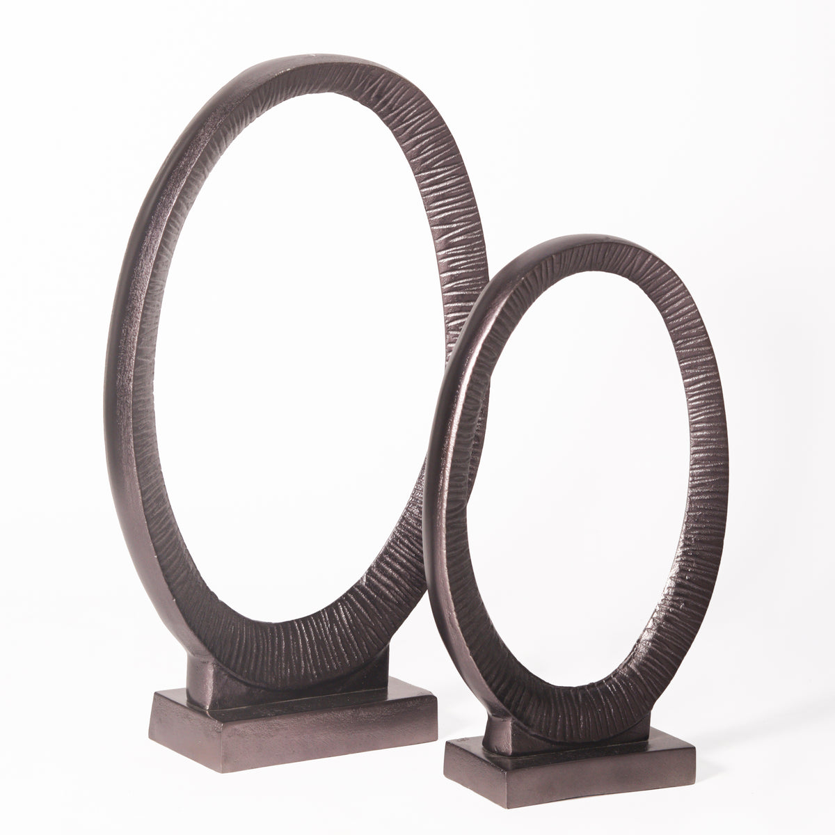 The Halo Oval Metal Ring Sculptures