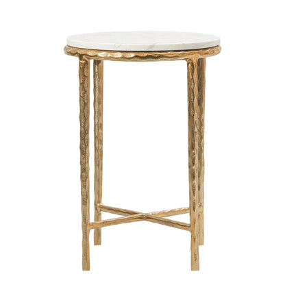 Hand-Forged Marble Side Table