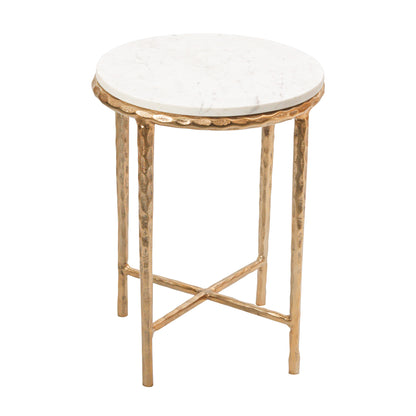 Hand-Forged Marble Side Table