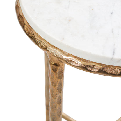 Hand-Forged Marble Side Table