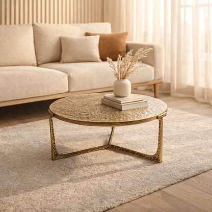 Veridian Hammered Round Coffee Table