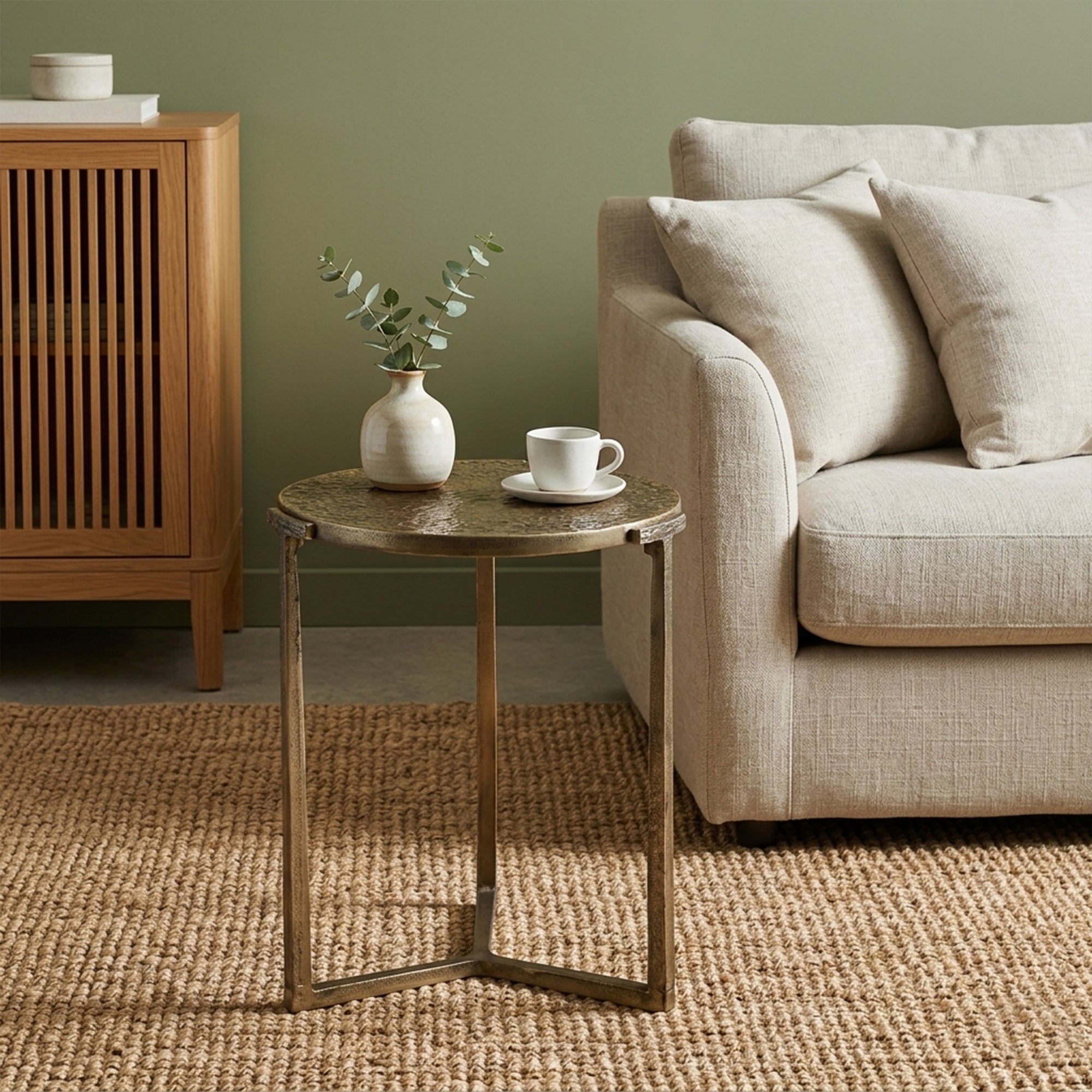 Veridian Hammered Round Side Table