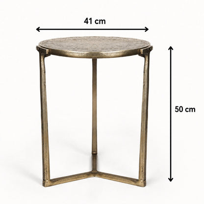 Veridian Hammered Round Side Table